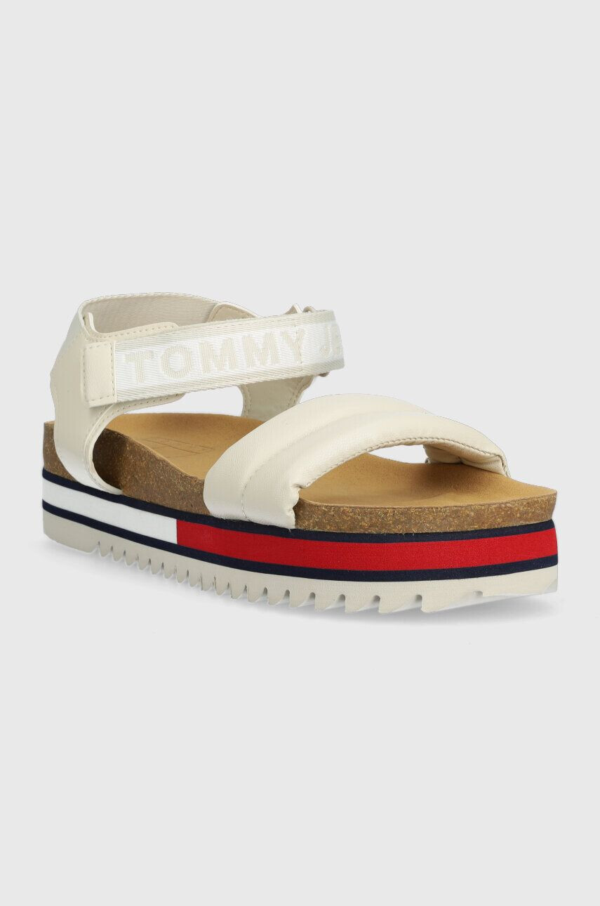 Tommy Jeans Sandály FLAG OUTSOLE SANDAL dámské béžová barva na platformě EN0EN02122 - Pepit.cz