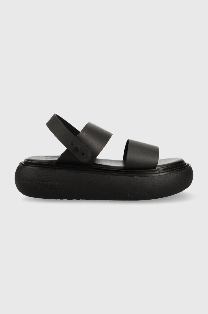 Tommy Jeans Sandály VOLUME SANDAL STRIPE dámské černá barva na platformě EN0EN02077 - Pepit.cz