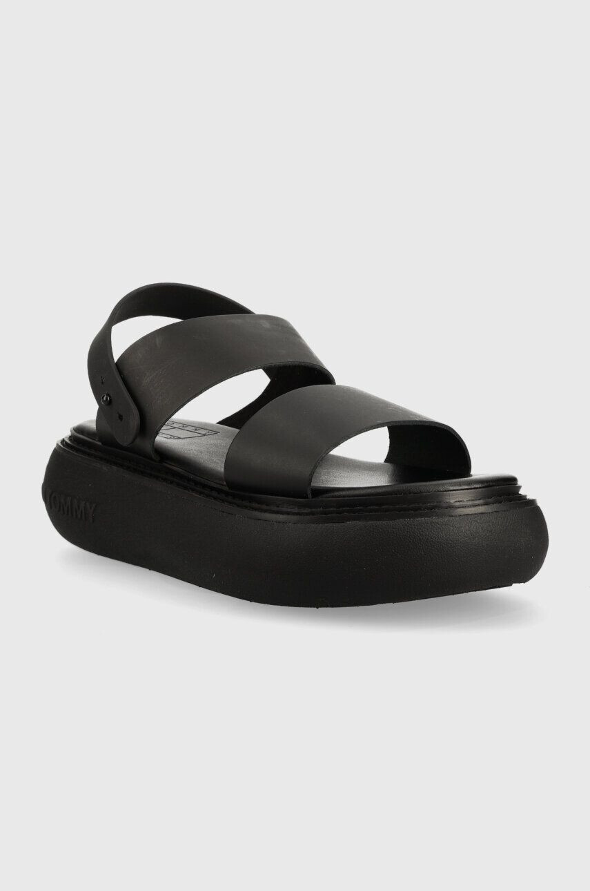 Tommy Jeans Sandály VOLUME SANDAL STRIPE dámské černá barva na platformě EN0EN02077 - Pepit.cz