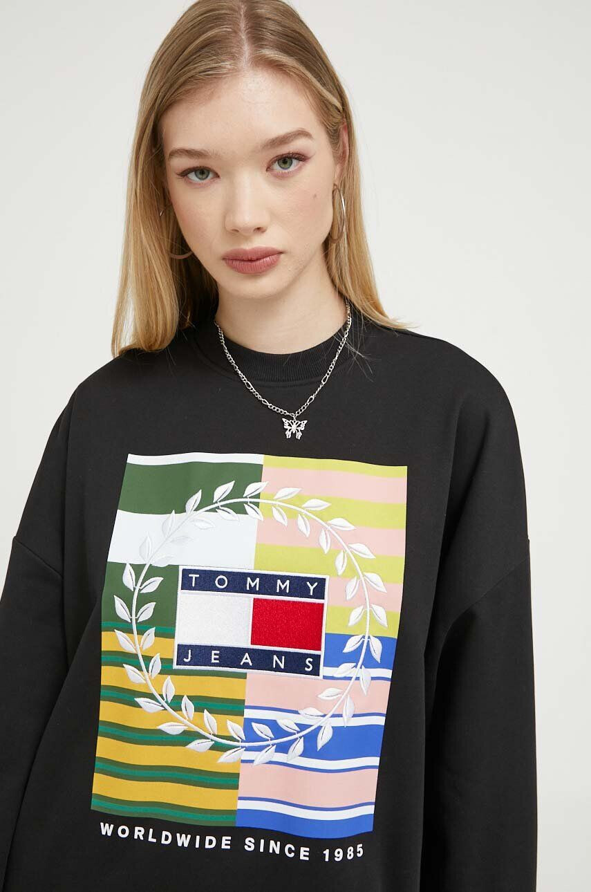 Tommy Jeans Šaty černá barva mini oversize - Pepit.cz