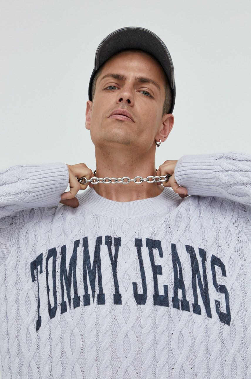 Tommy Jeans Svetr pánský šedá barva - Pepit.cz