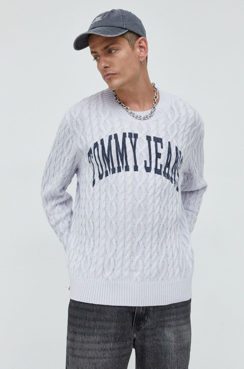 Tommy Jeans Svetr pánský šedá barva - Pepit.cz