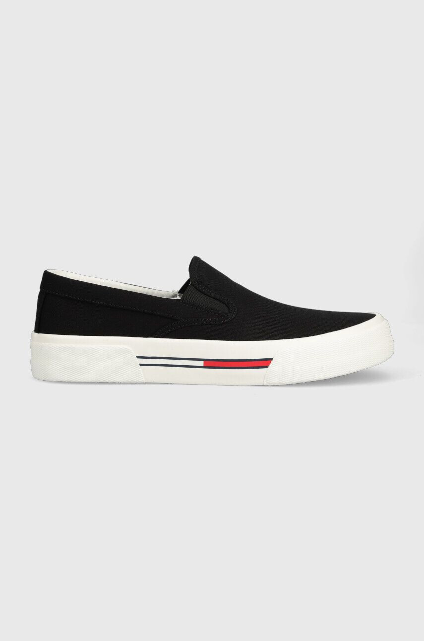 Tommy Jeans Tenisky SLIP ON CANVAS COLOR pánské černá barva EM0EM01156 - Pepit.cz