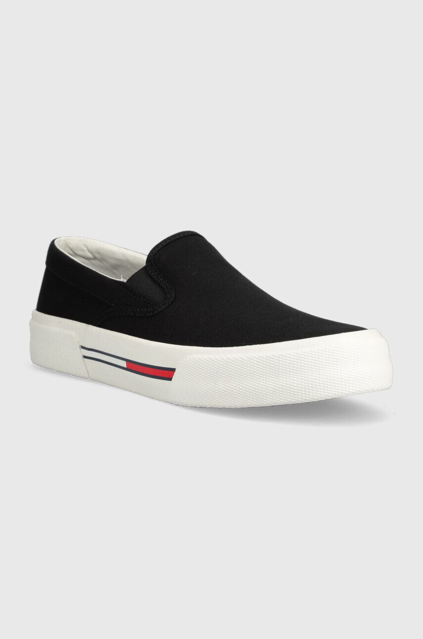 Tommy Jeans Tenisky SLIP ON CANVAS COLOR pánské černá barva EM0EM01156 - Pepit.cz