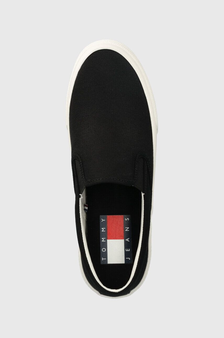 Tommy Jeans Tenisky SLIP ON CANVAS COLOR pánské černá barva EM0EM01156 - Pepit.cz