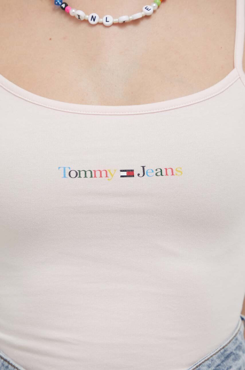 Tommy Jeans Top dámský růžová barva - Pepit.cz