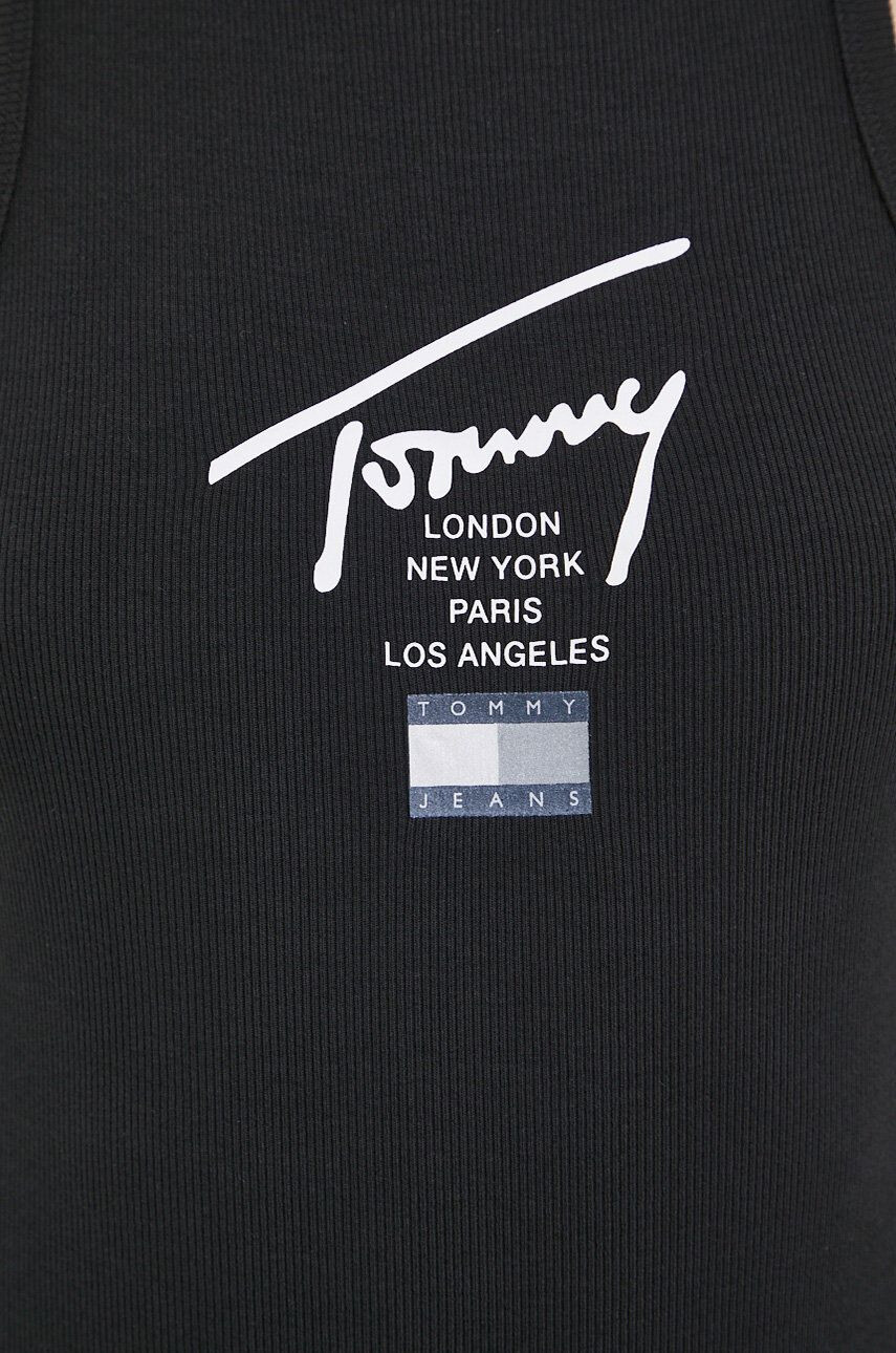 Tommy Jeans Top dámský černá barva - Pepit.cz