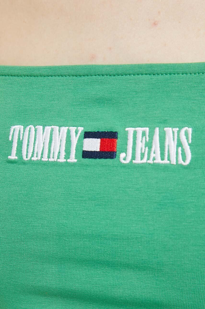 Tommy Jeans Top dámský zelená barva - Pepit.cz