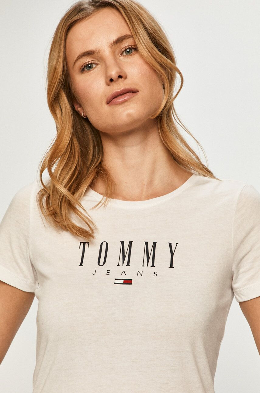 Tommy Jeans Tričko béžová barva - Pepit.cz