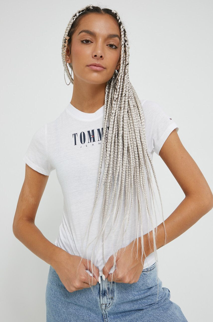 Tommy Jeans Tričko bílá barva - Pepit.cz