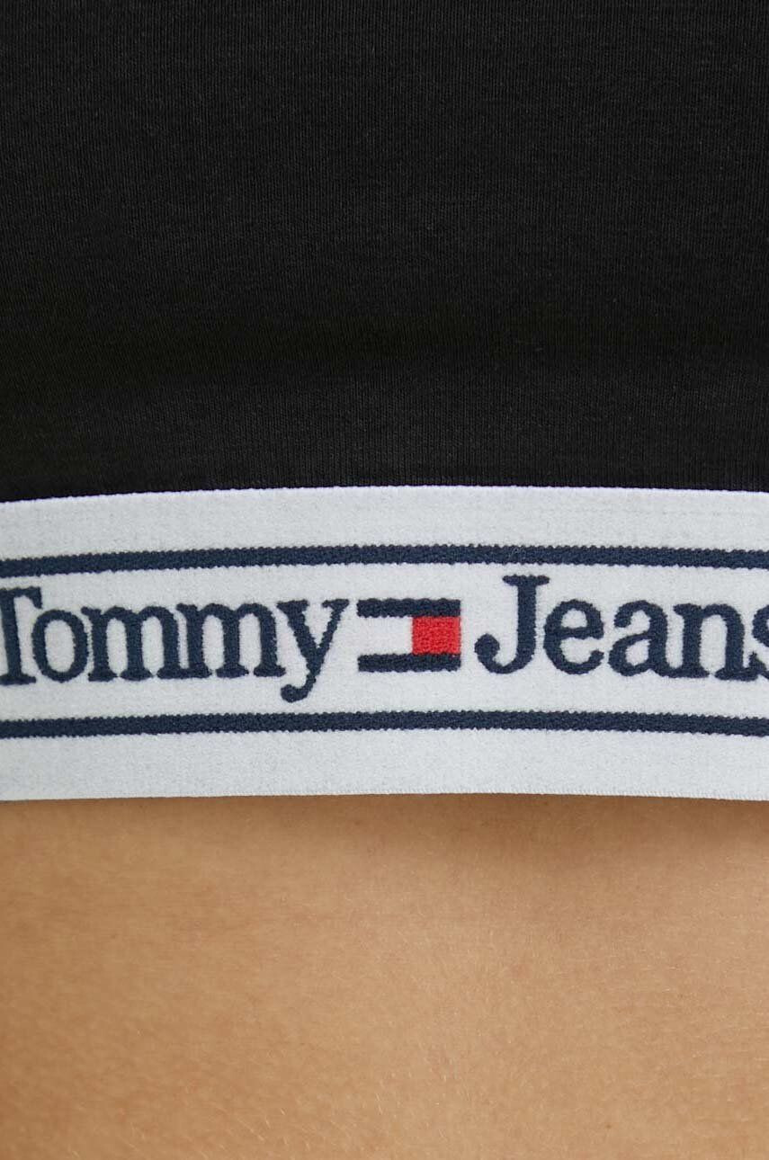 Tommy Jeans Tričko s dlouhým rukávem černá barva - Pepit.cz