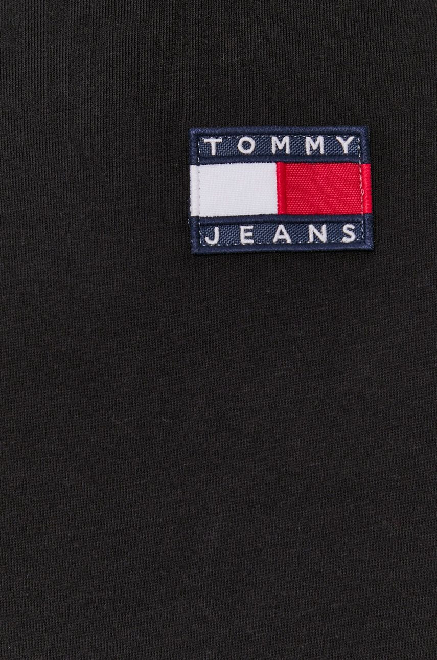 Tommy Jeans Tričko s dlouhým rukávem pánské černá barva s aplikací - Pepit.cz