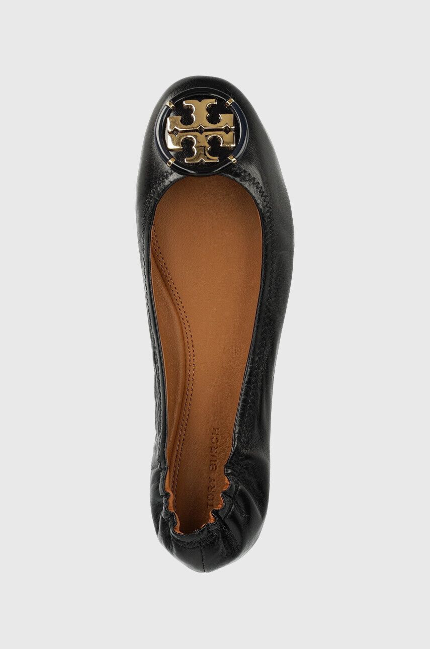 Tory Burch Kožené baleríny Multi Logo černá barva - Pepit.cz