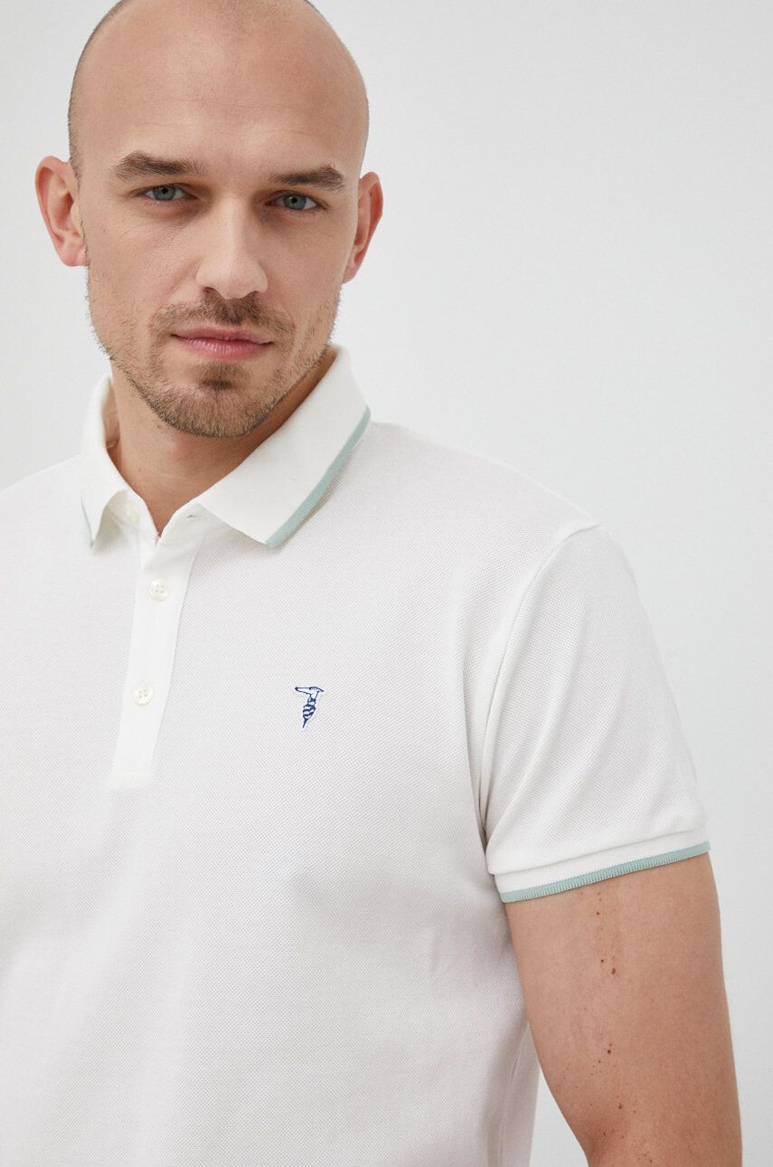 Trussardi Bavlněné polo tričko tmavomodrá barva hladký - Pepit.cz