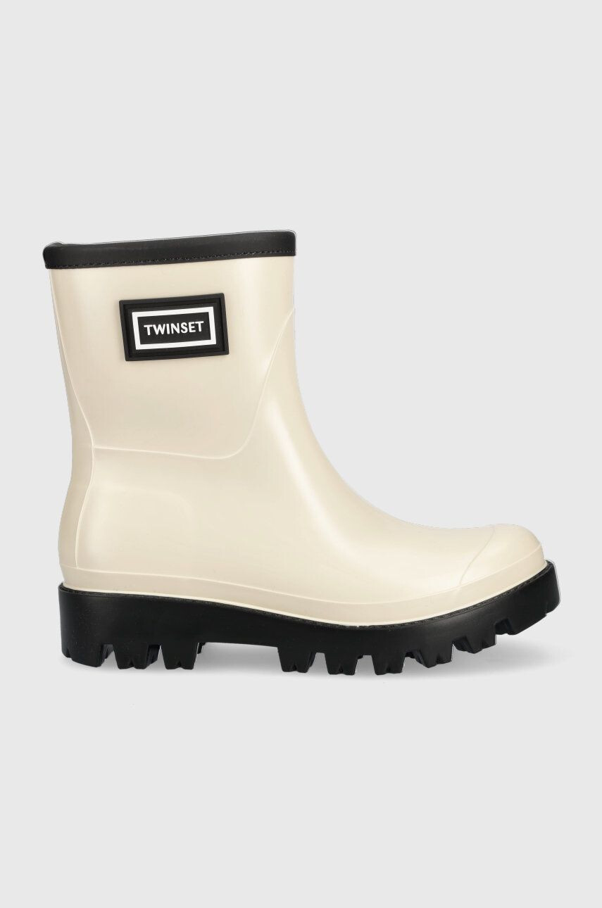 Twinset Holínky Rain Boot dámské béžová barva - Pepit.cz