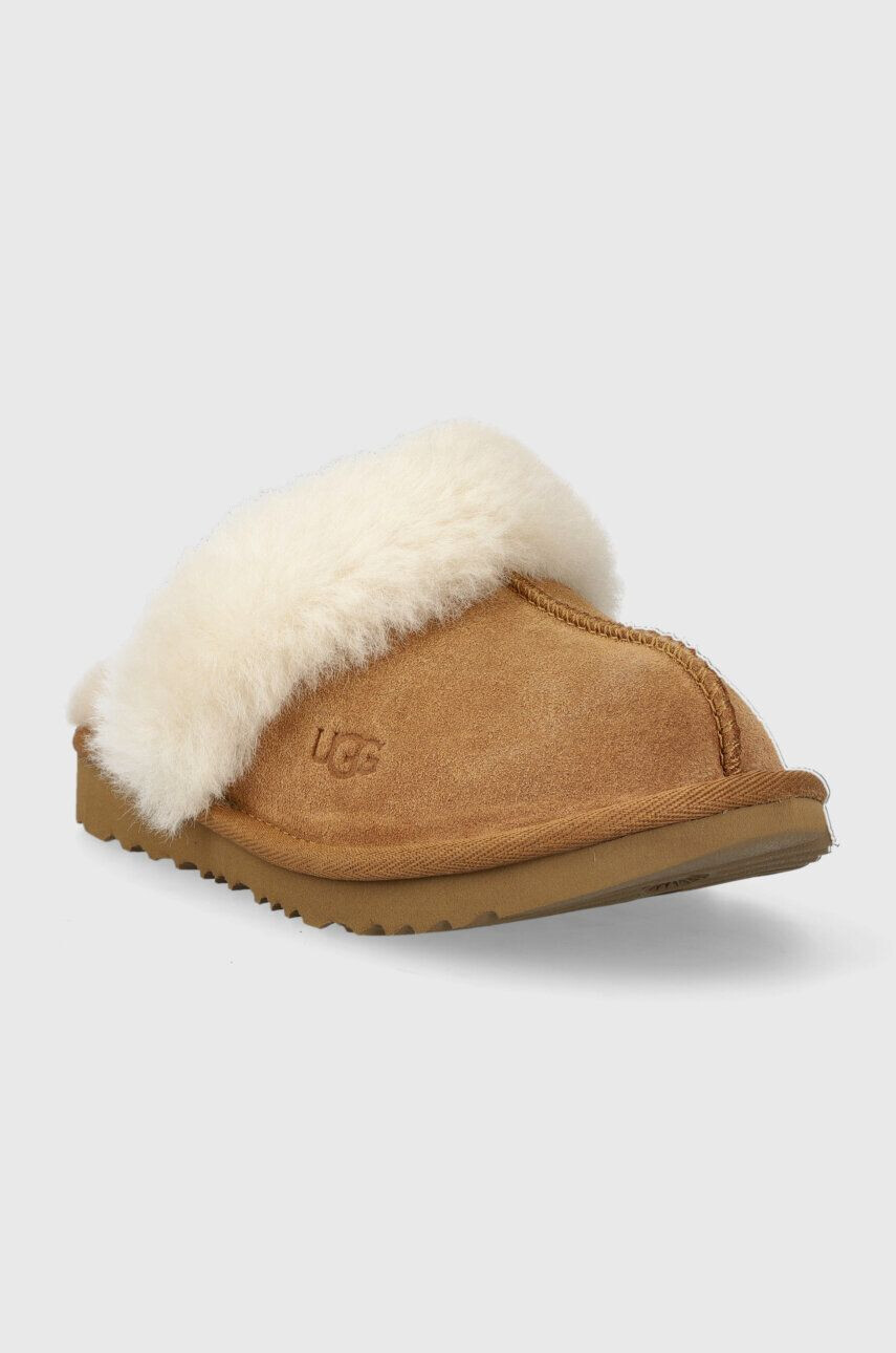 Ugg Dětské semišové papuče K COZY II béžová barva - Pepit.cz