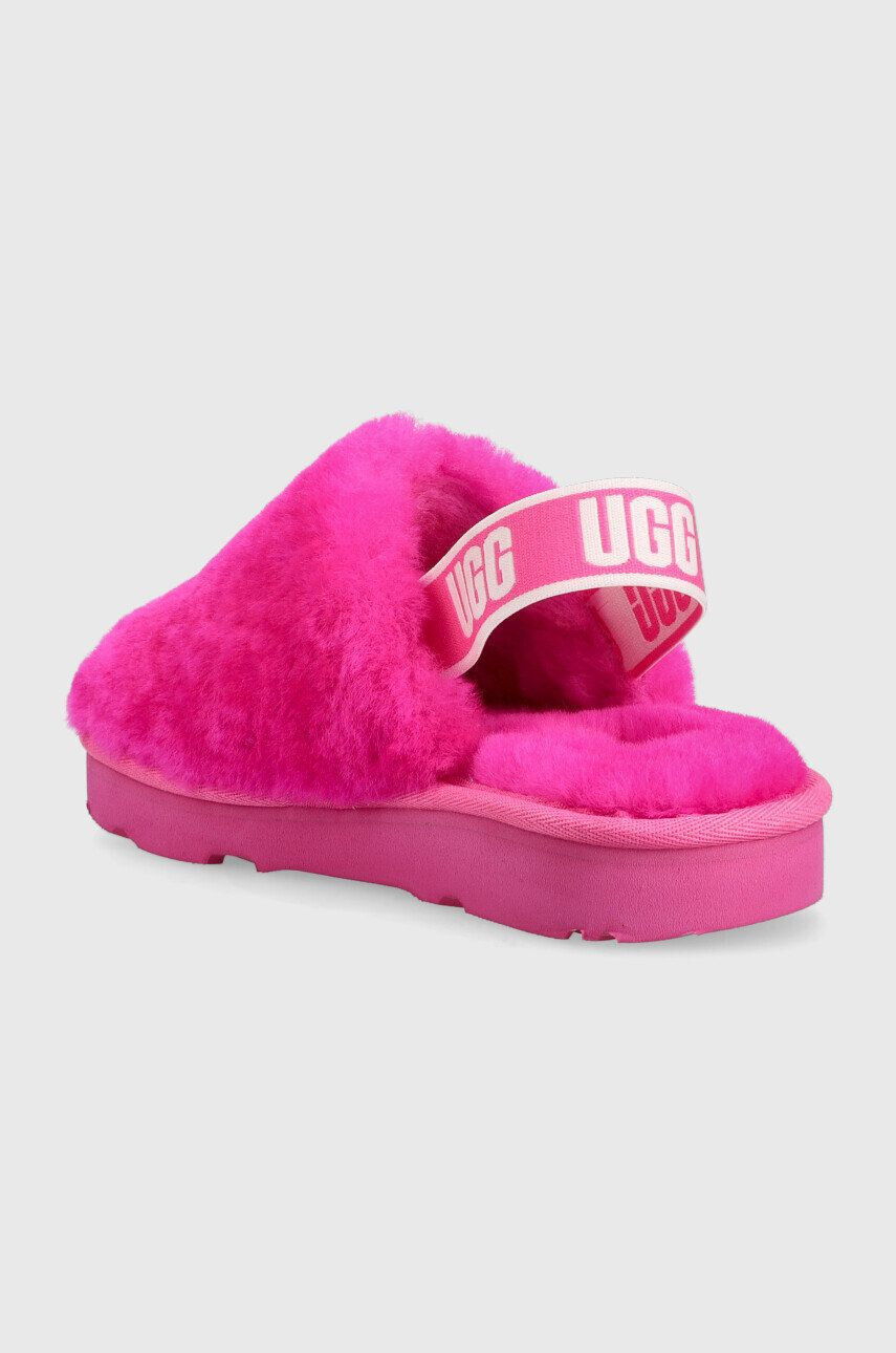 Ugg Dětské vlněné pantofle Fluff Yeah Clog růžová barva - Pepit.cz