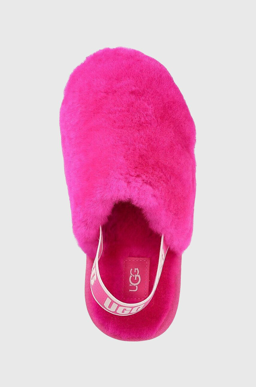 Ugg Dětské vlněné pantofle Fluff Yeah Clog růžová barva - Pepit.cz