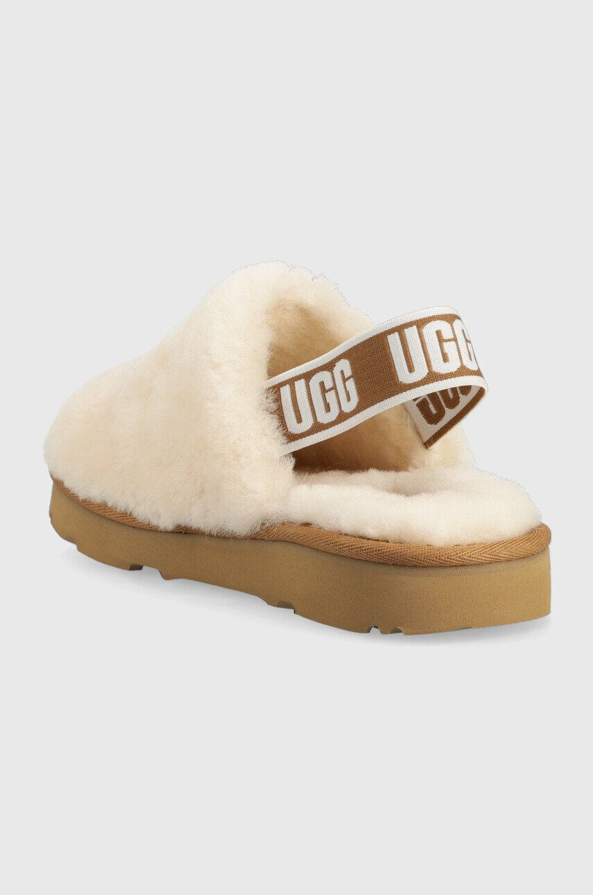 Ugg Dětské vlněné pantofle Fluff Yeah Clog béžová barva - Pepit.cz