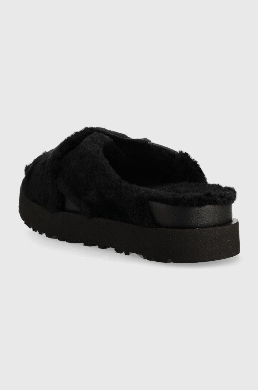 Ugg Pantofle W Fuzz Sugar Cross Slide černá barva - Pepit.cz