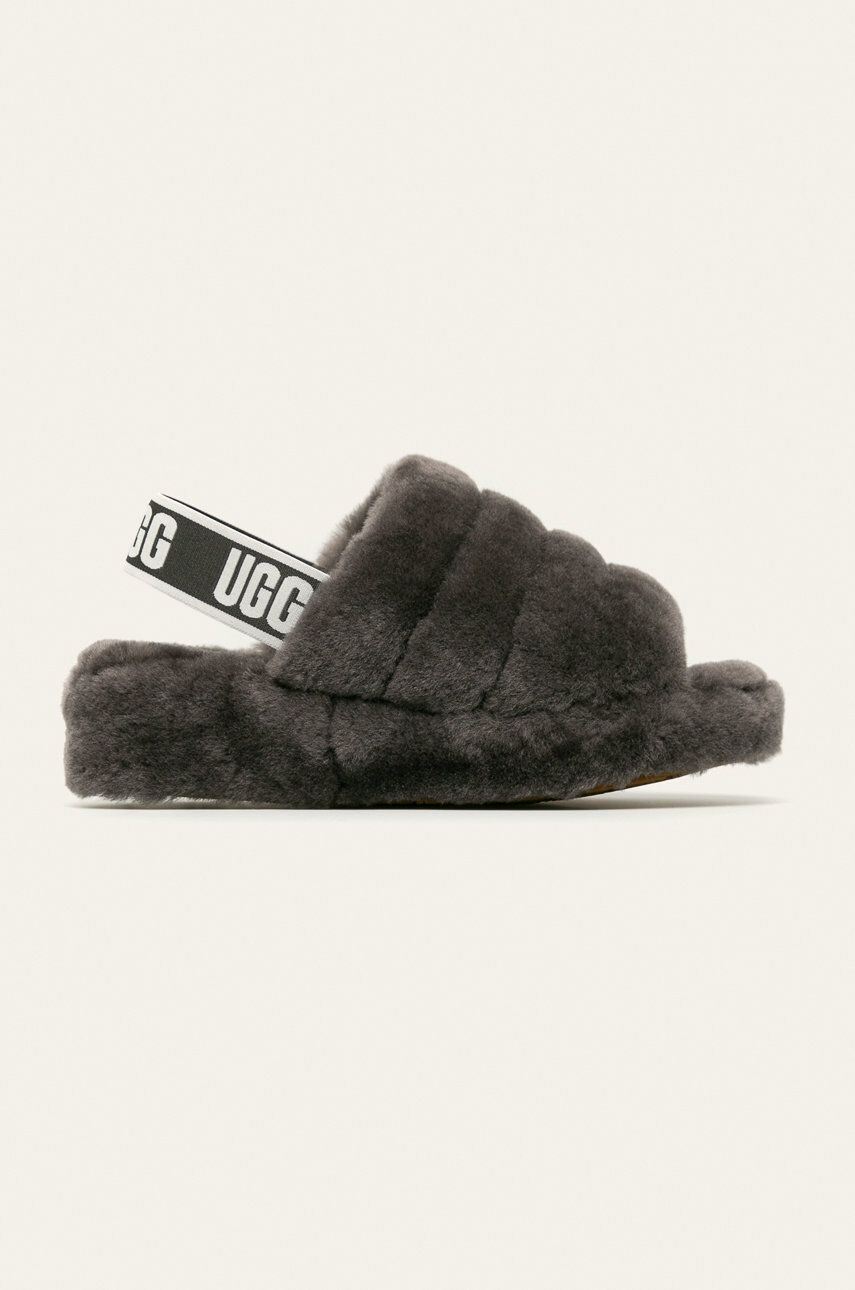 Ugg Sandály W Fluff Yeah Slide 1095119-CHARC - Pepit.cz