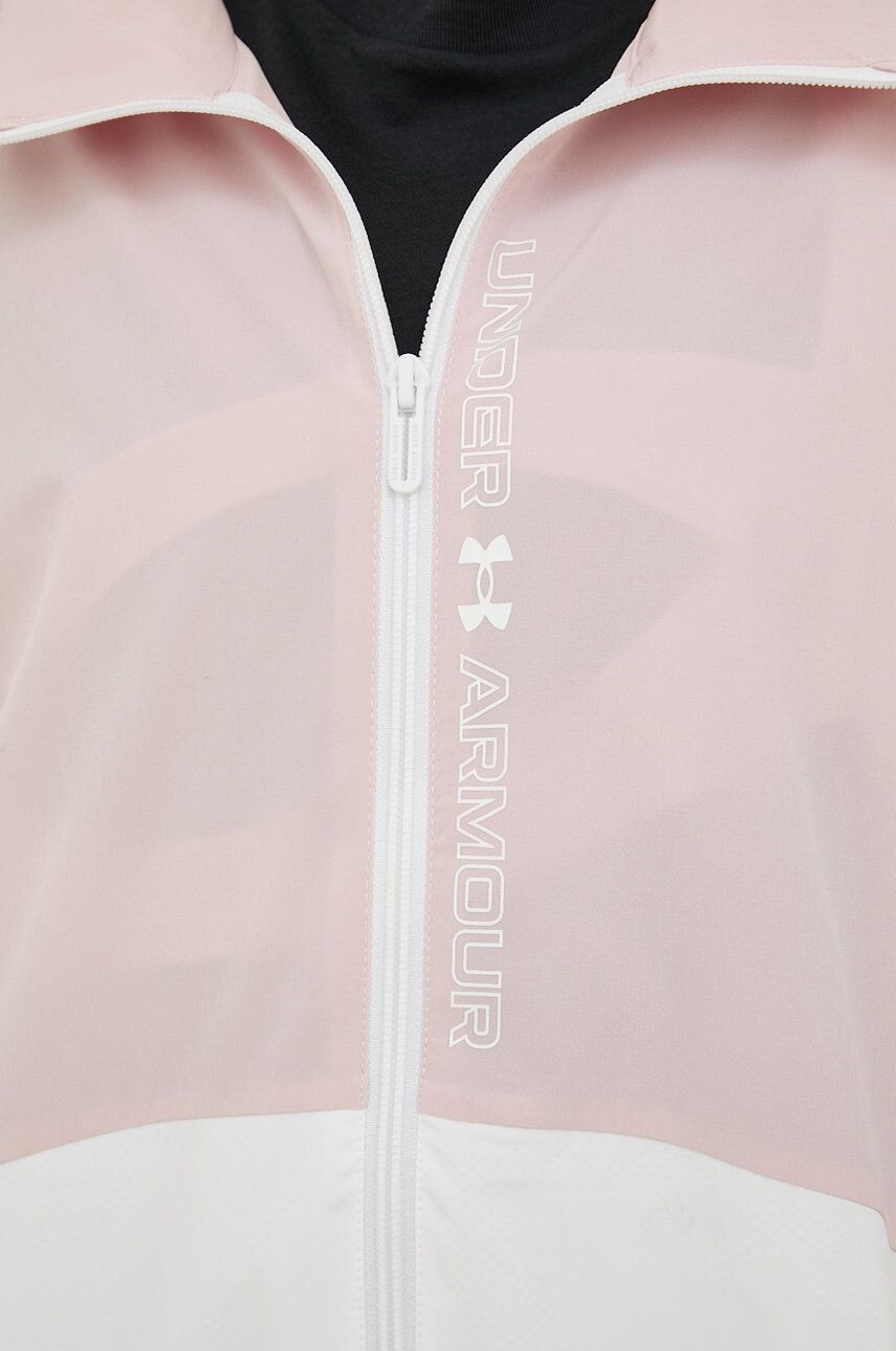 Under Armour Bunda dámská růžová barva přechodná oversize - Pepit.cz