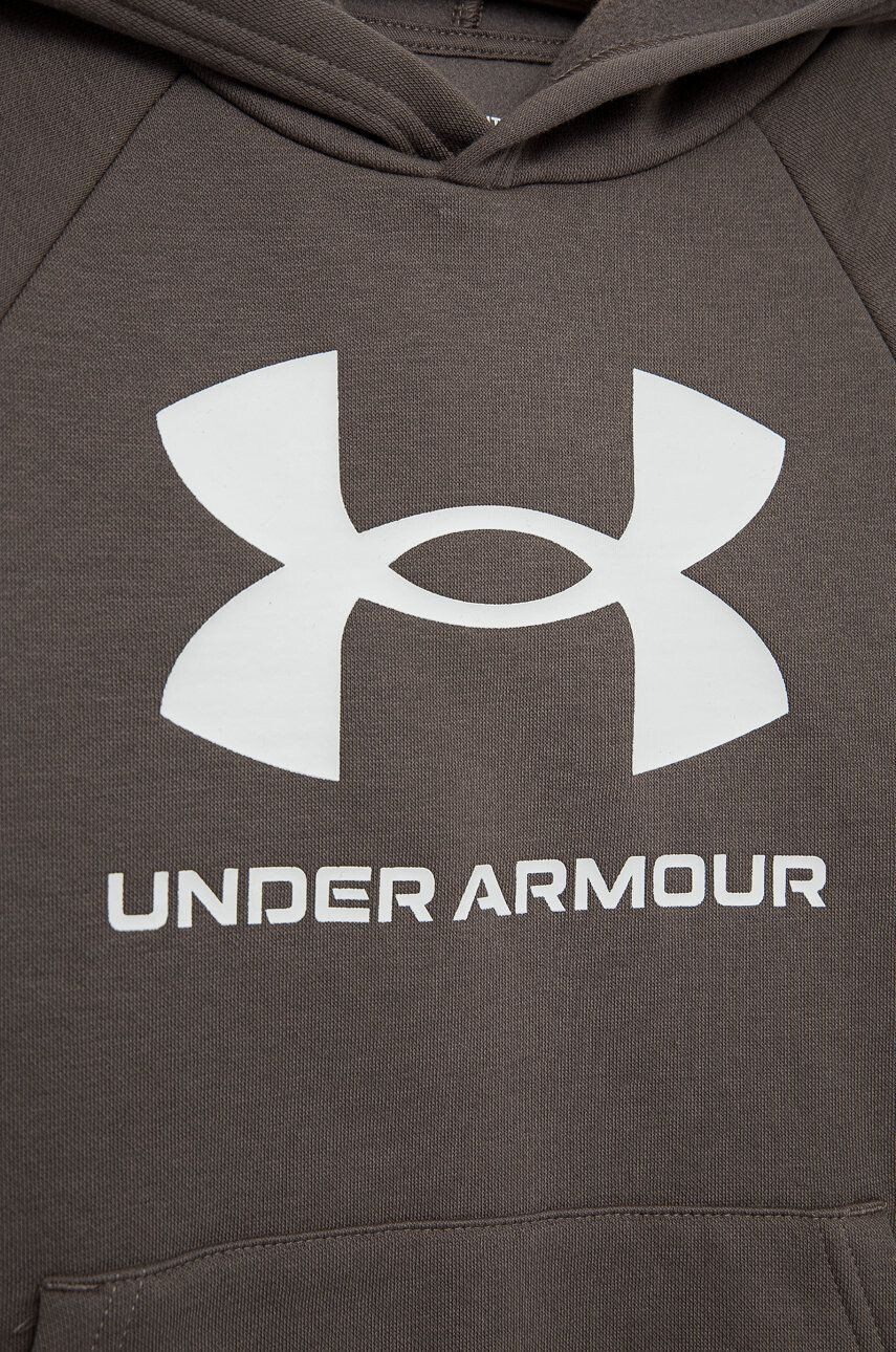 Under Armour Dětská mikina černá barva s kapucí vzorovaná - Pepit.cz