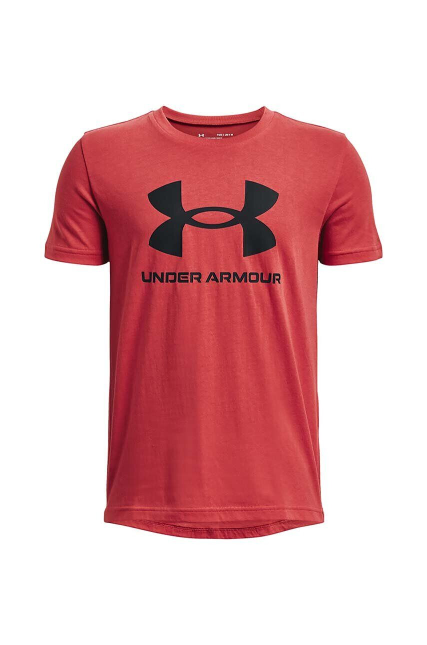 Under Armour Dětské bavlněné tričko černá barva s potiskem - Pepit.cz