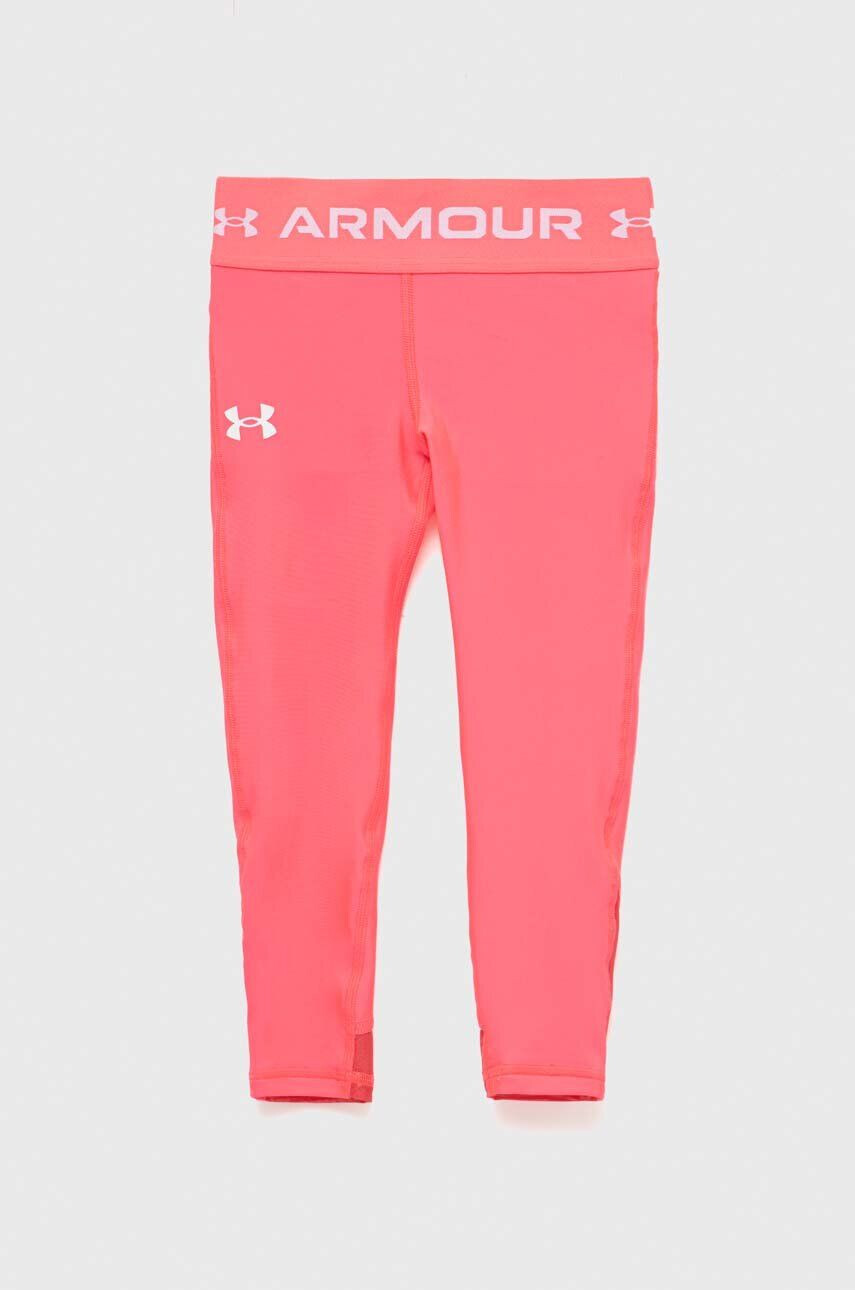 Under Armour Dětské legíny růžová barva s potiskem - Pepit.cz