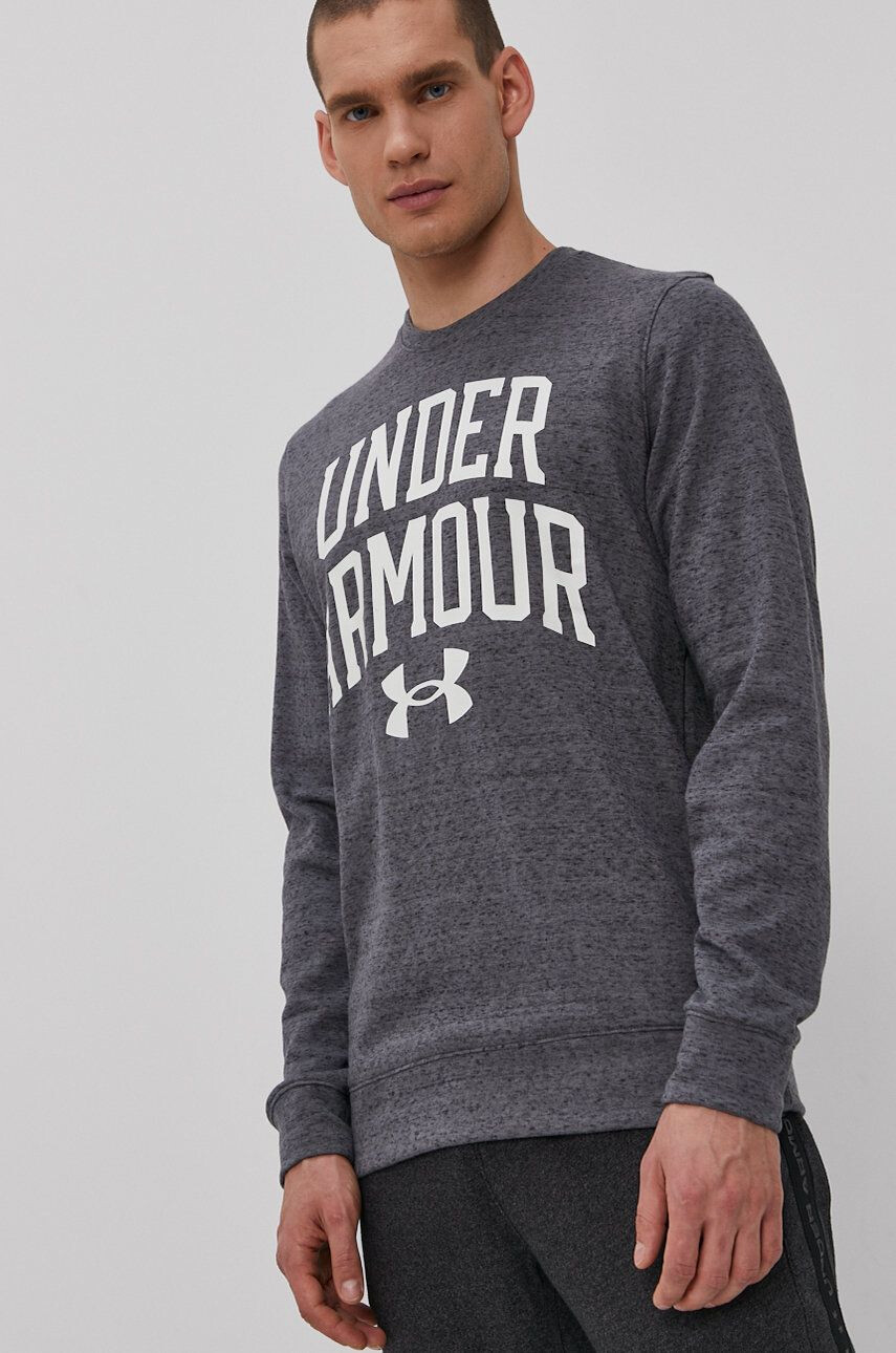 Under Armour Mikina 1361561 pánská šedá barva s potiskem - Pepit.cz