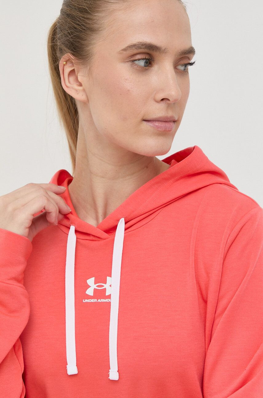 Under Armour Mikina 1369855 dámská červená barva s potiskem - Pepit.cz