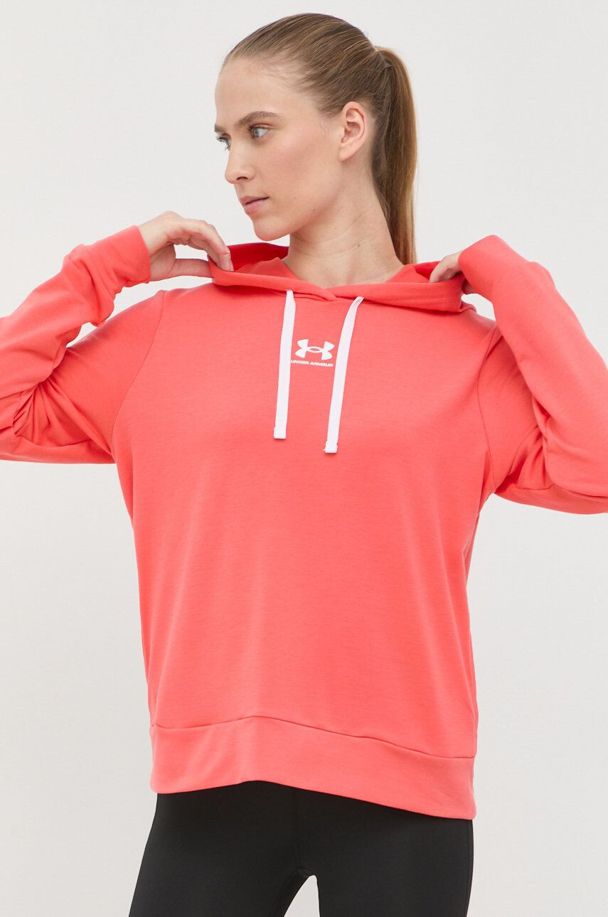 Under Armour Mikina 1369855 dámská červená barva s potiskem - Pepit.cz