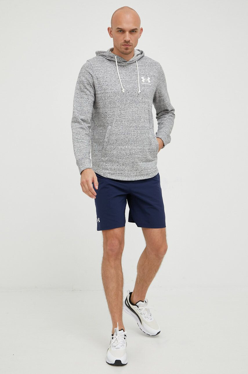 Under Armour Mikina 1370401 pánská šedá barva s potiskem - Pepit.cz