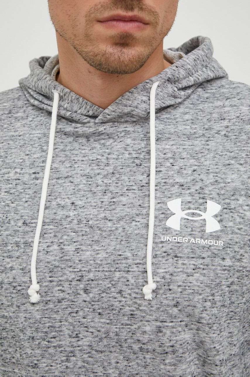 Under Armour Mikina 1370401 pánská šedá barva s potiskem - Pepit.cz