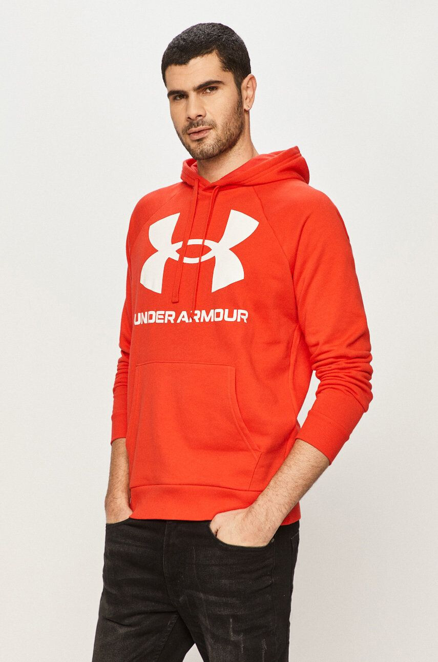 Under Armour Mikina pánská fialová barva s kapucí s potiskem - Pepit.cz