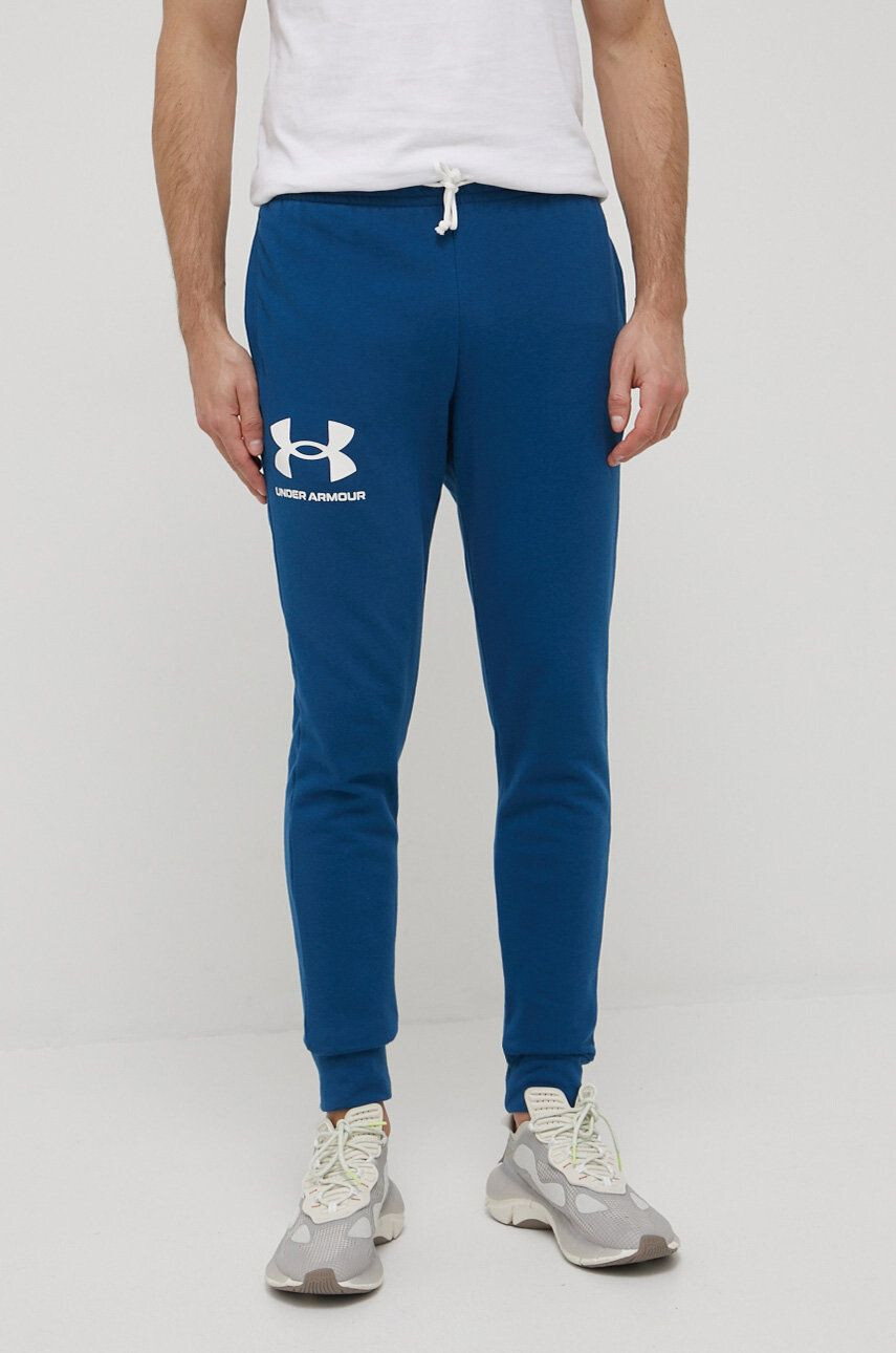 Under Armour Tepláky 1361642459 pánské tmavomodrá barva s potiskem - Pepit.cz