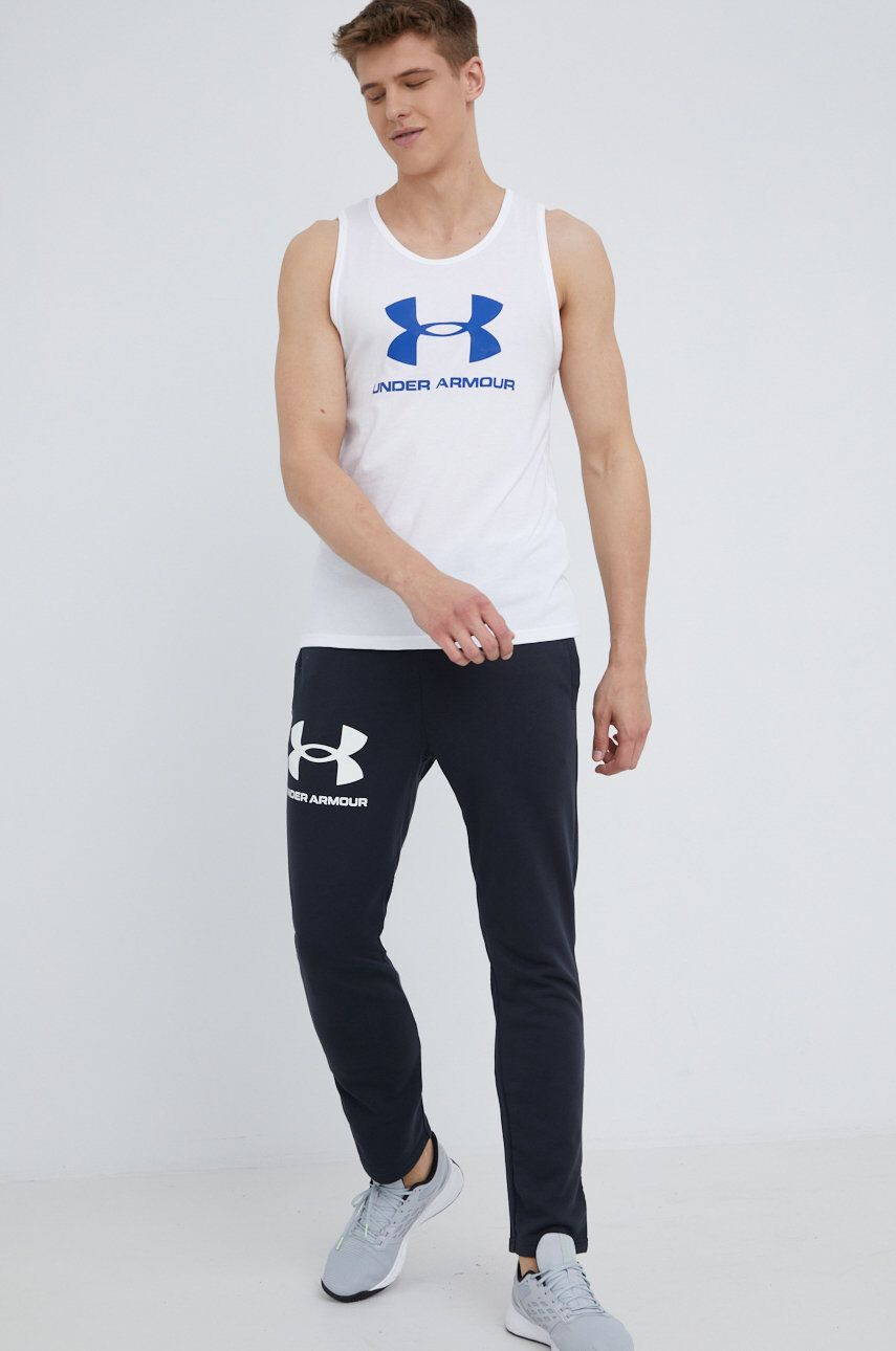 Under Armour Tepláky 1372676 pánské béžová barva s potiskem - Pepit.cz