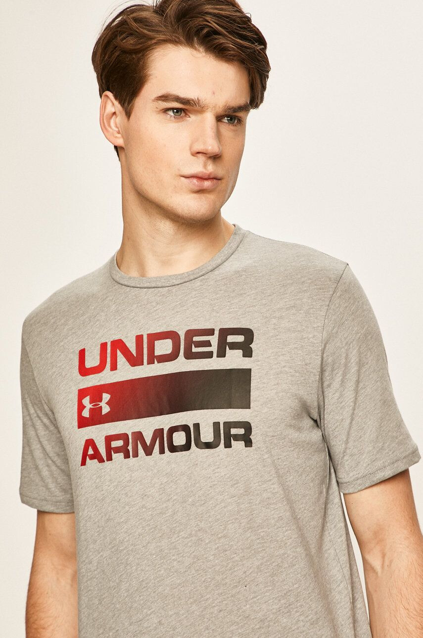 Under Armour Tričko šedá barva s potiskem - Pepit.cz