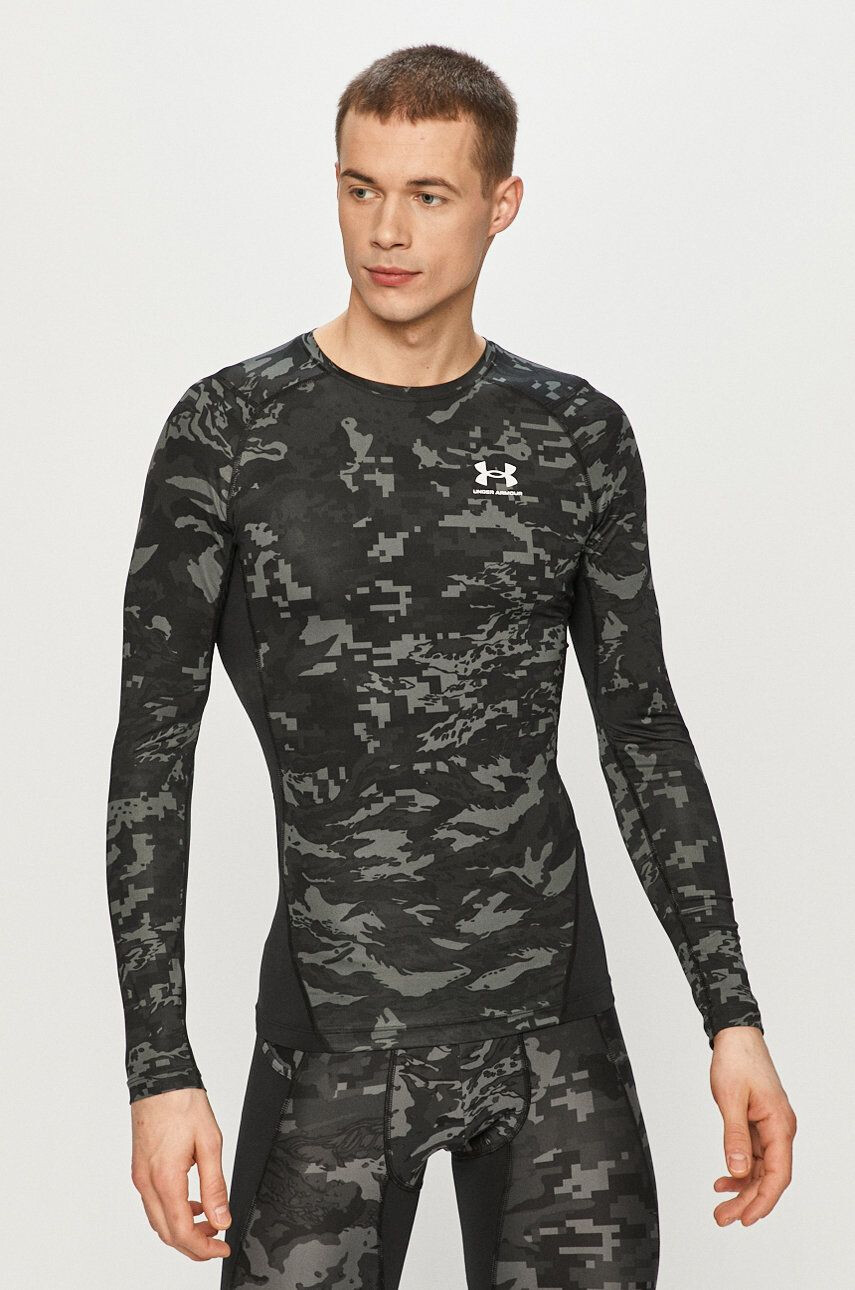 Under Armour Tričko s dlouhým rukávem šedá barva s potiskem 1329585-036 - Pepit.cz