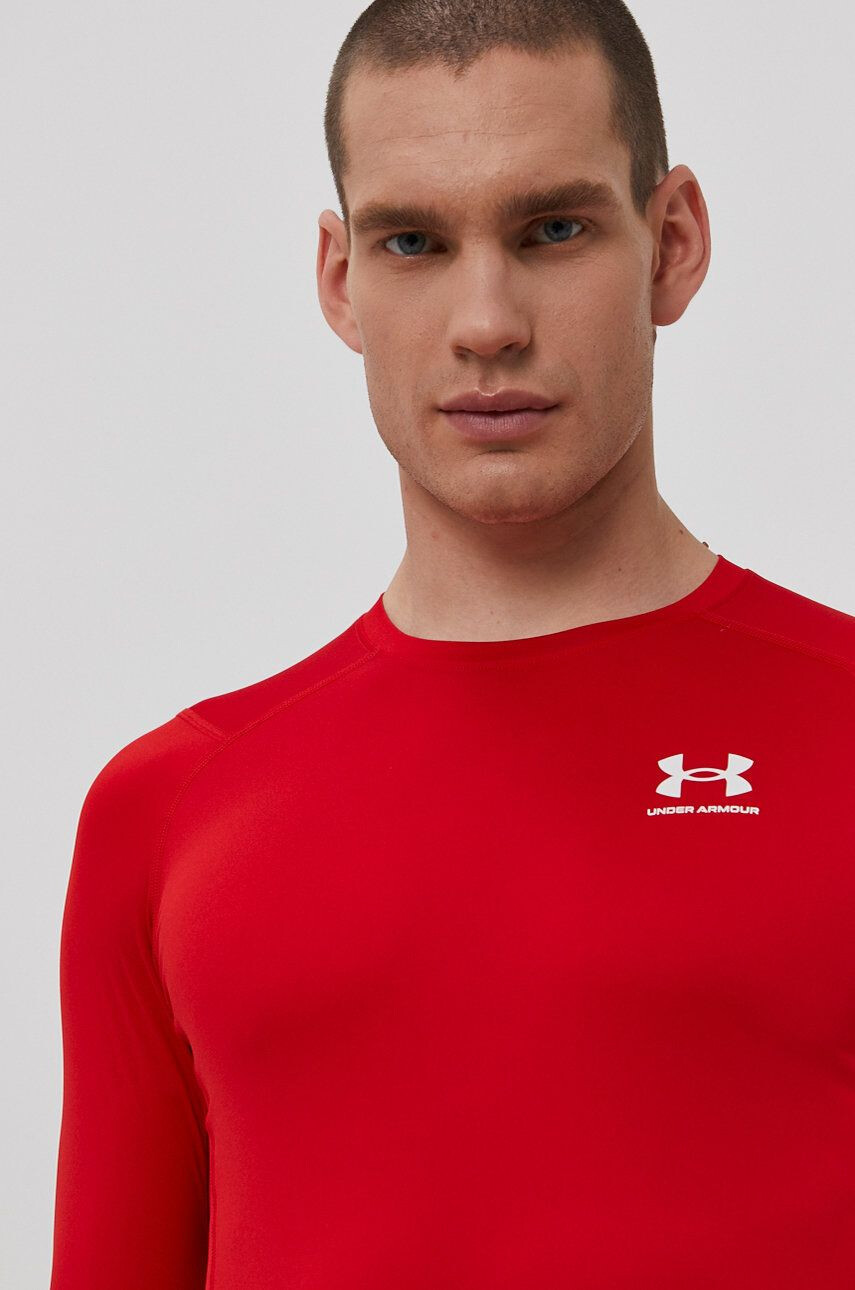 Under Armour Tréninkové tričko s dlouhým rukávem červená barva - Pepit.cz