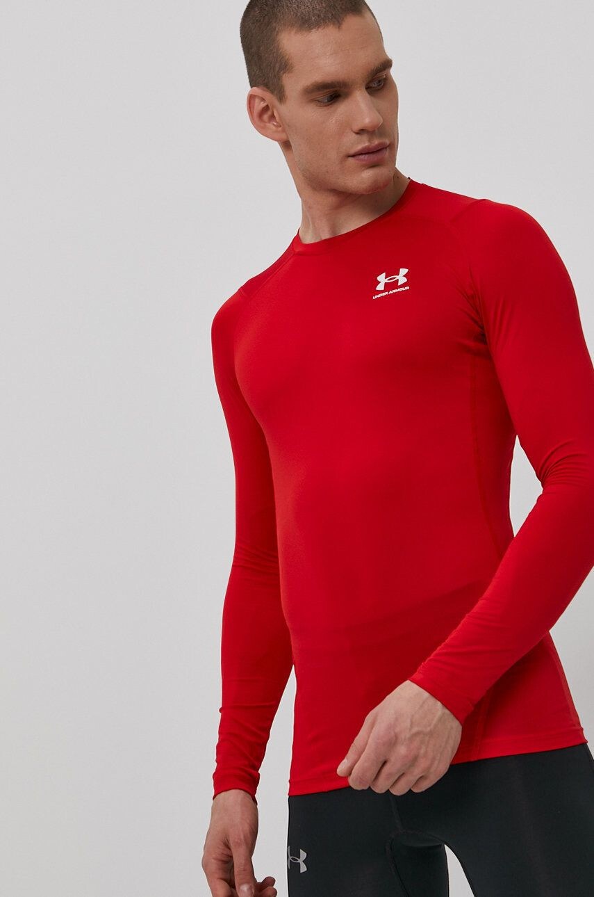 Under Armour Tréninkové tričko s dlouhým rukávem červená barva - Pepit.cz