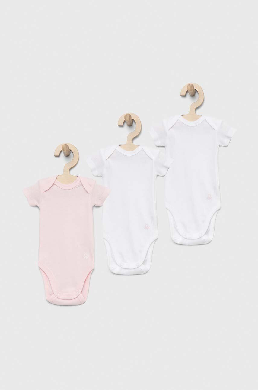 United Colors of Benetton Bavlněné kojenecké body 3-pack - Pepit.cz