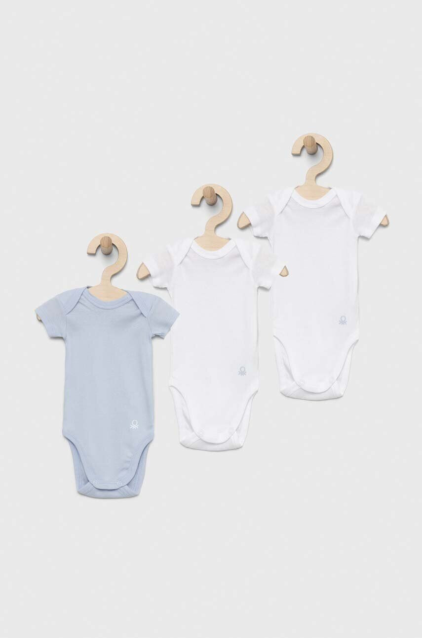 United Colors of Benetton Bavlněné kojenecké body 3-pack - Pepit.cz