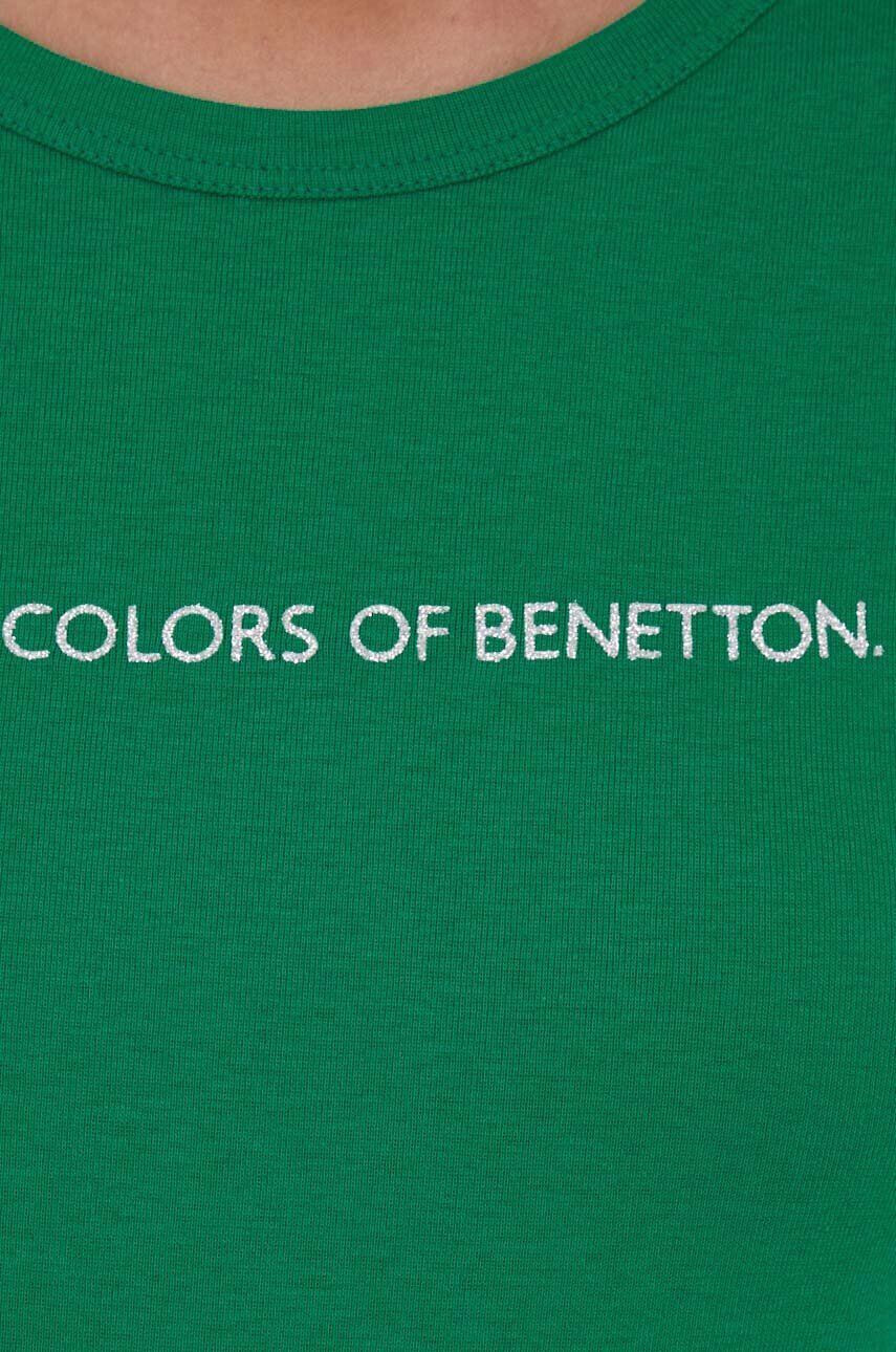 United Colors of Benetton Bavlněné tričko zelená barva - Pepit.cz