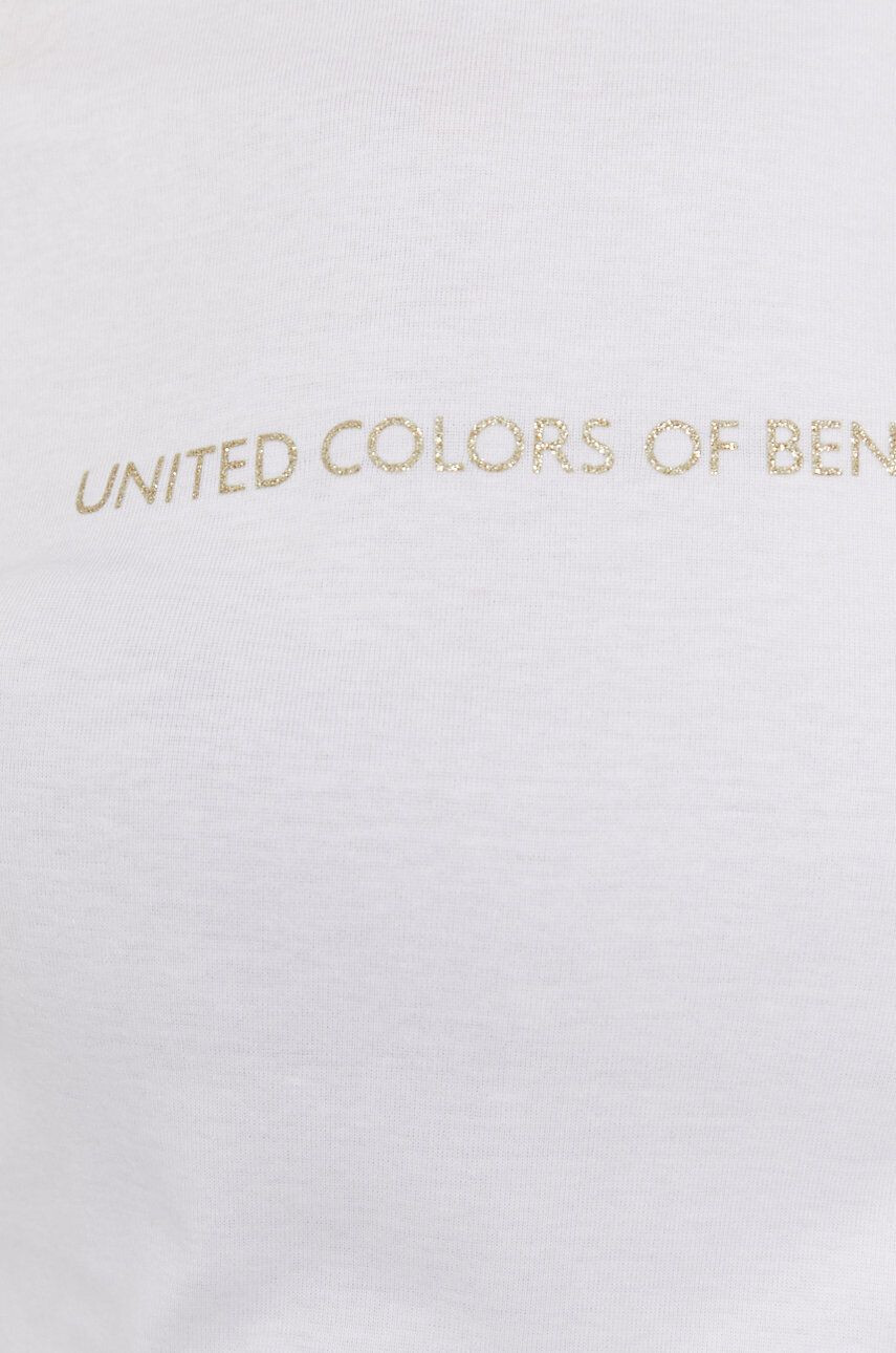 United Colors of Benetton Bavlněné tričko bílá barva - Pepit.cz