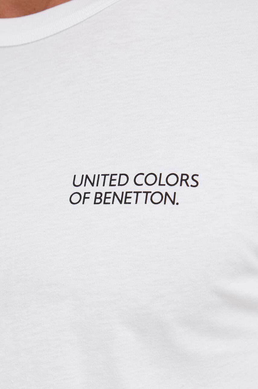 United Colors of Benetton Bavlněné tričko bílá barva s potiskem - Pepit.cz