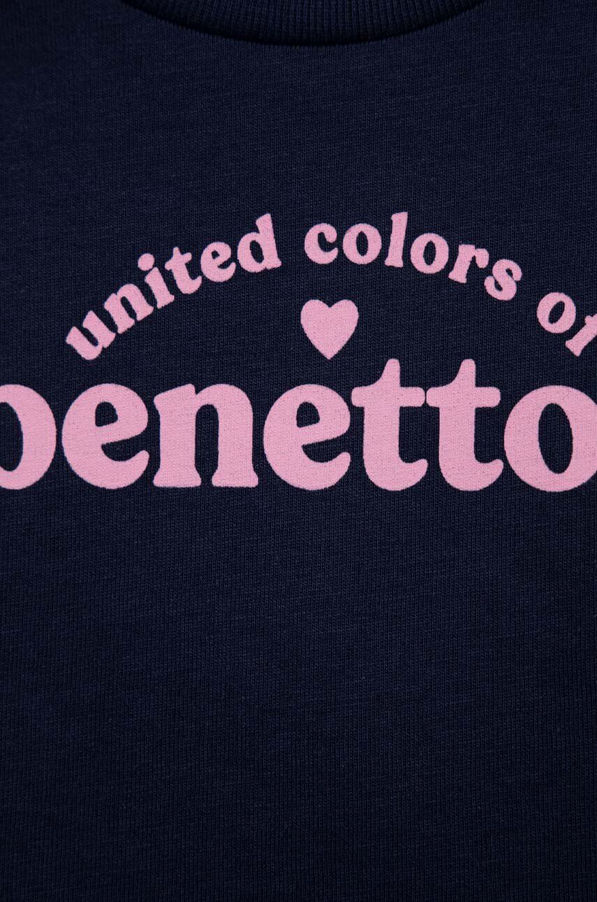 United Colors of Benetton Dětské bavlněné tričko tmavomodrá barva - Pepit.cz