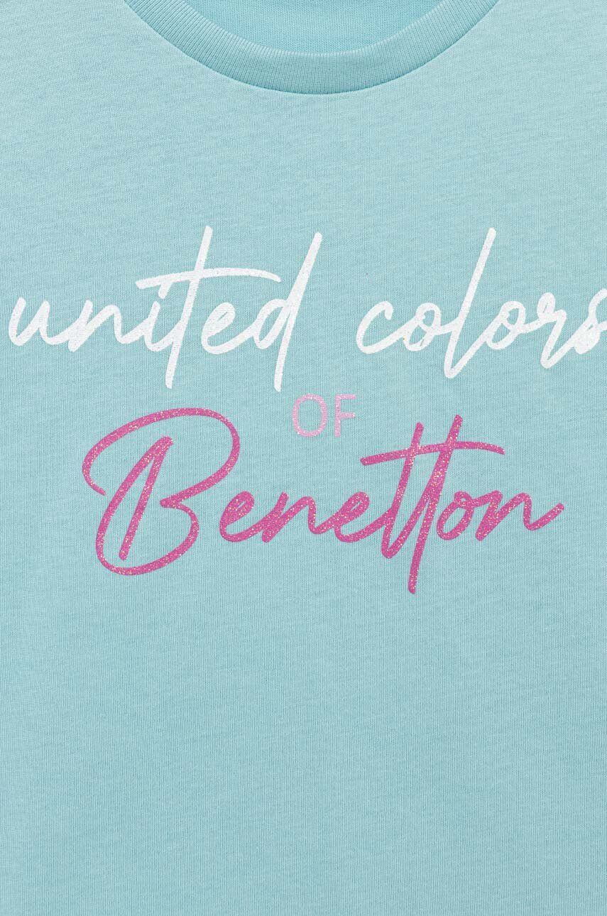 United Colors of Benetton Dětské bavlněné tričko šedá barva - Pepit.cz