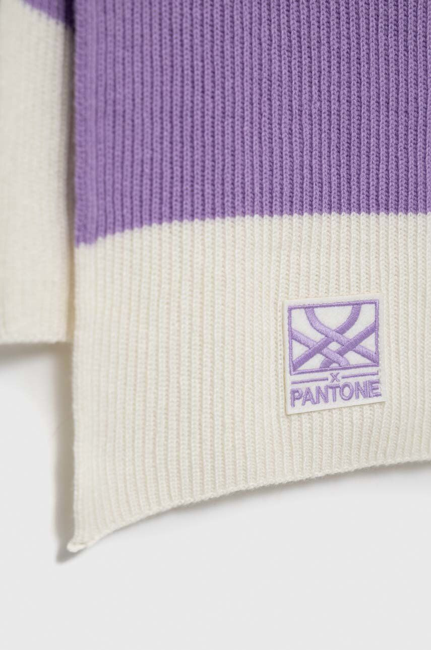 United Colors of Benetton Šátek z vlněné směsi X Pantone fialová barva vzorovaný - Pepit.cz