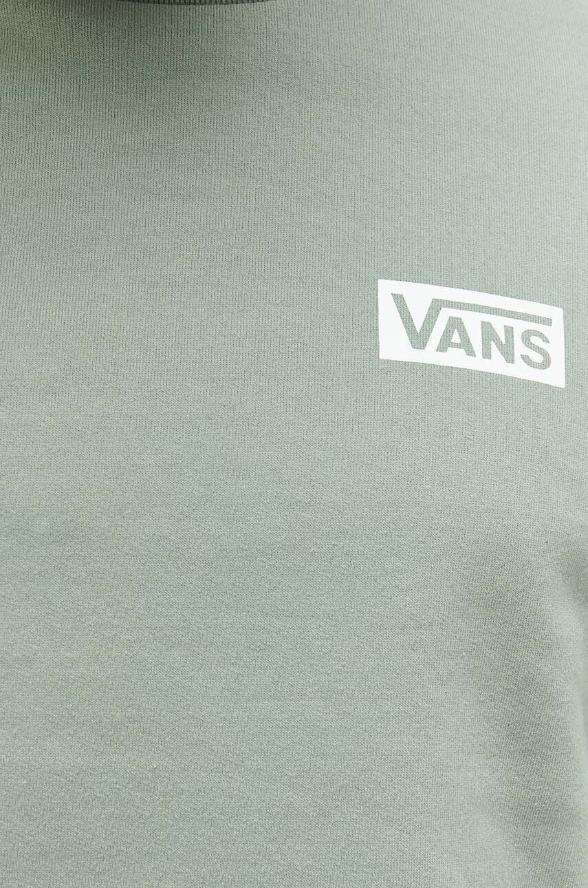 Vans Bavlněná mikina pánská zelená barva s potiskem - Pepit.cz